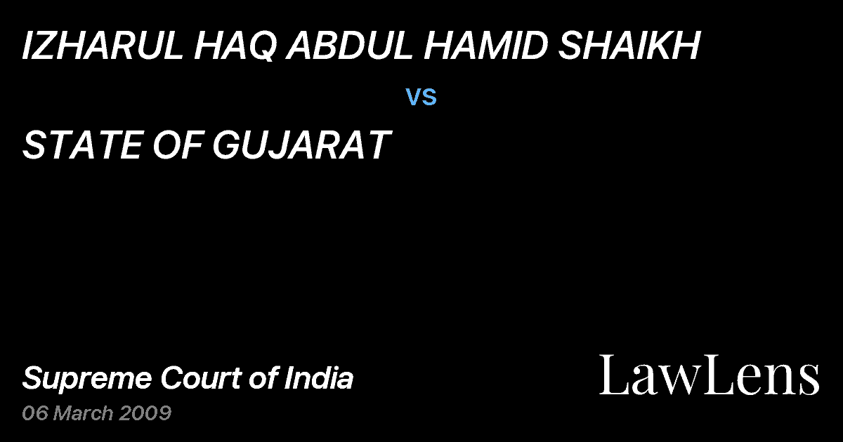 Preview image for IZHARUL HAQ ABDUL HAMID SHAIKH vs. STATE OF GUJARAT