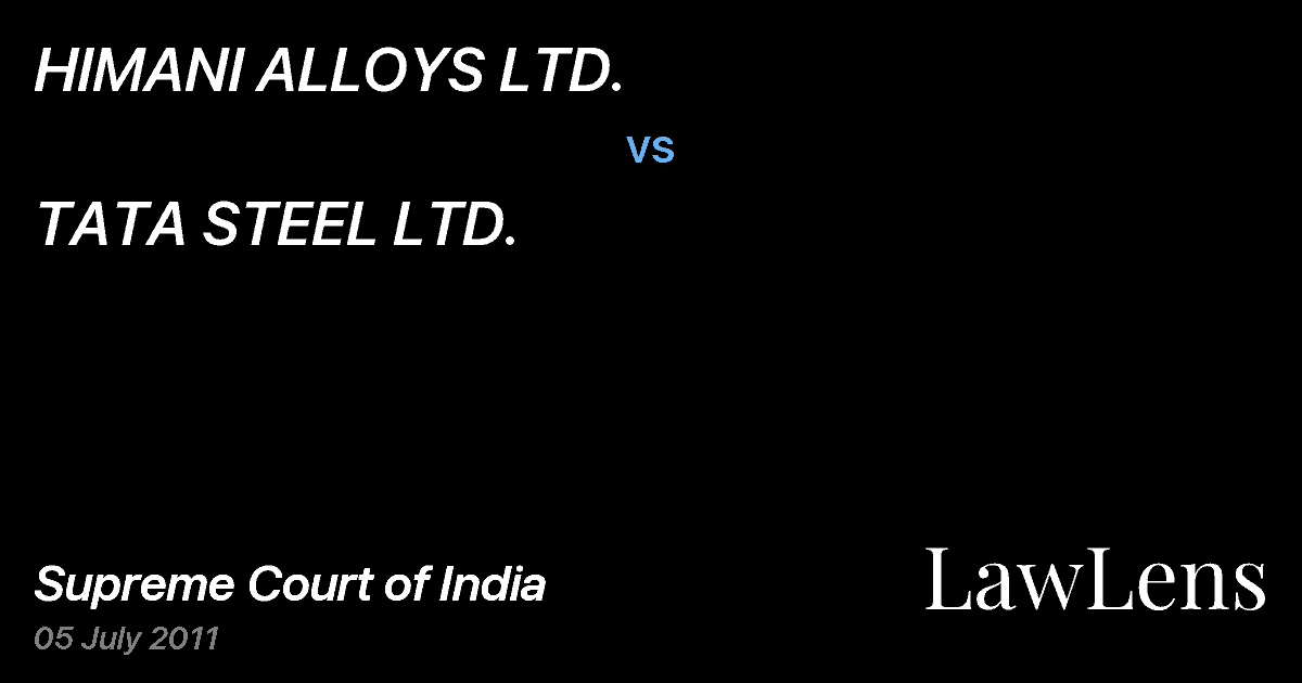 Preview image for HIMANI ALLOYS LTD. vs. TATA STEEL LTD.