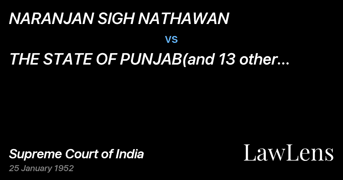 Preview image for NARANJAN SIGH NATHAWAN vs. THE STATE OF PUNJAB(and 13 other petitions).