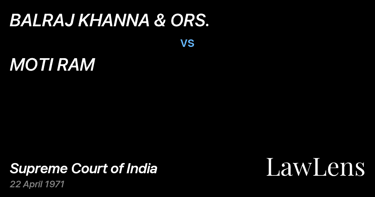 Preview image for BALRAJ KHANNA & ORS. vs. MOTI RAM