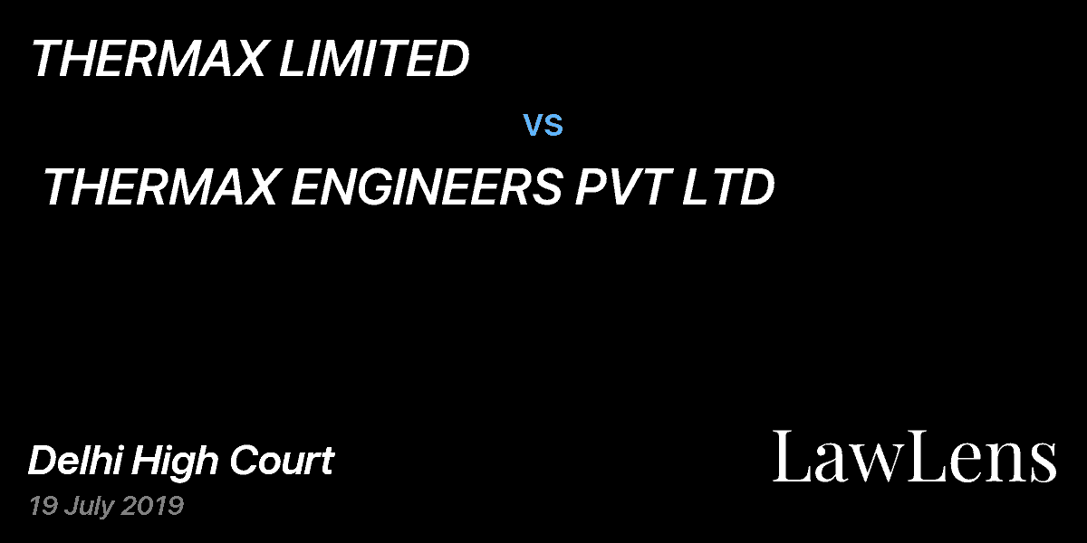 Preview image for THERMAX LIMITED  vs.  THERMAX ENGINEERS PVT LTD