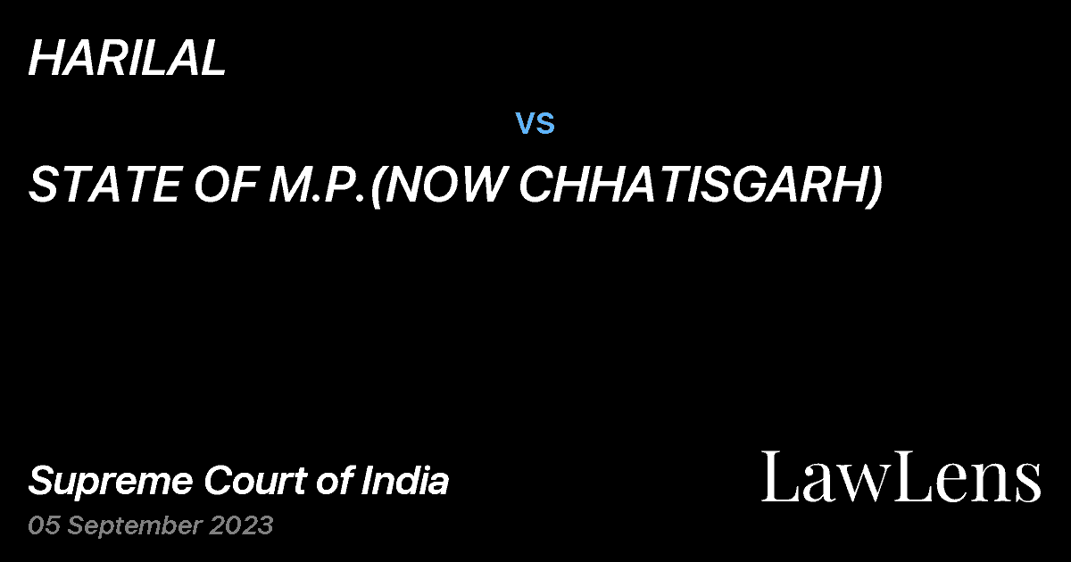 Preview image for HARILAL vs. STATE OF M.P.(NOW CHHATISGARH)