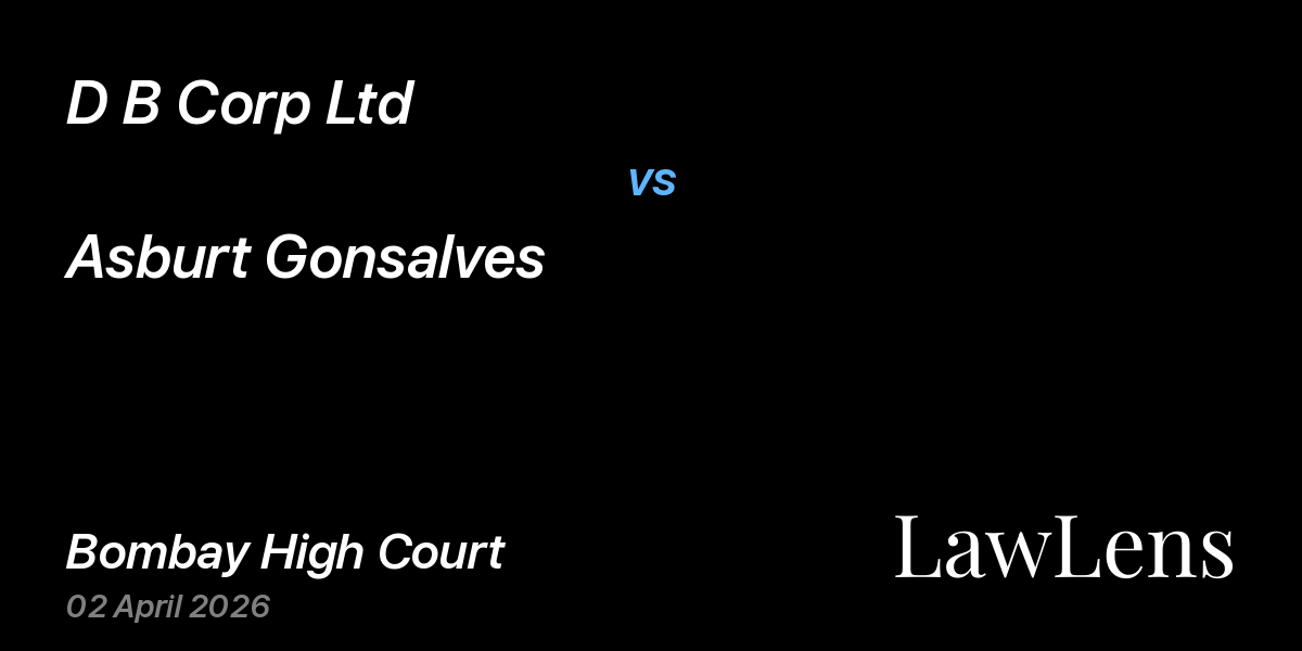 Preview image for D B Corp Ltd vs. Asburt Gonsalves