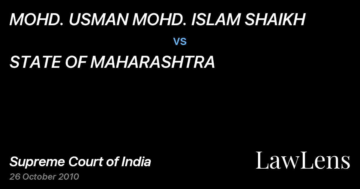 Preview image for MOHD. USMAN MOHD. ISLAM SHAIKH vs. STATE OF MAHARASHTRA