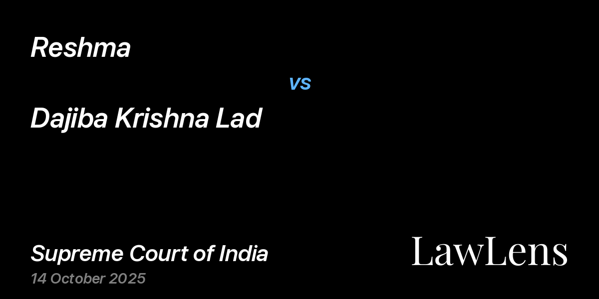 Preview image for Reshma vs. Dajiba Krishna Lad