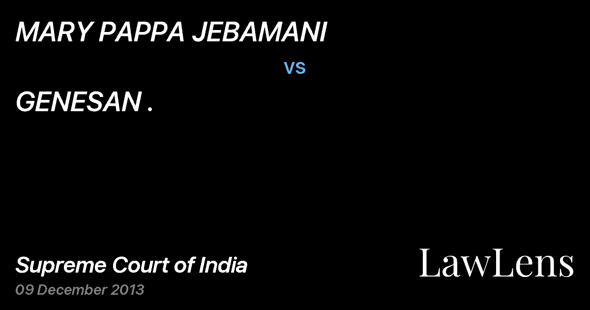 Preview image for MARY PAPPA JEBAMANI vs. GENESAN .