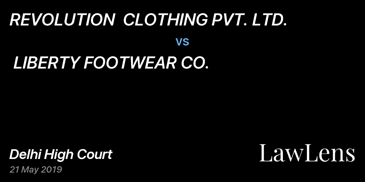 Preview image for REVOLUTION  CLOTHING PVT. LTD.  vs.  LIBERTY FOOTWEAR CO.