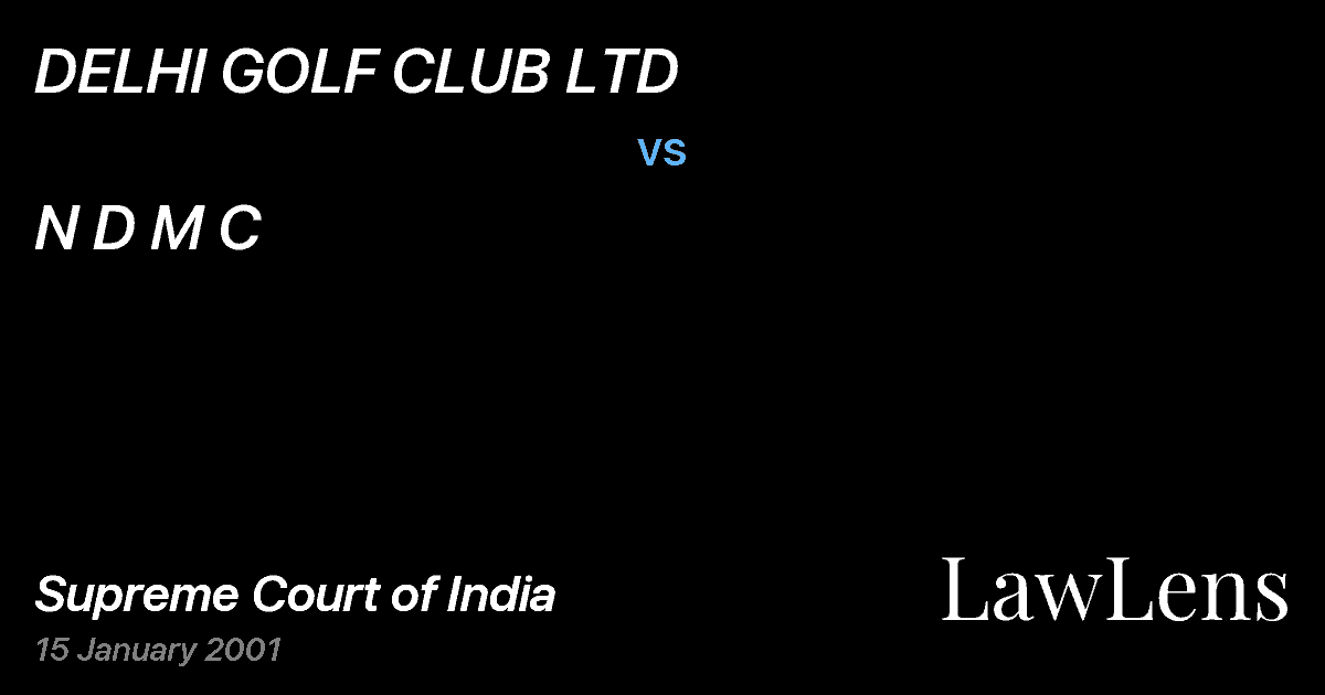 Preview image for DELHI GOLF CLUB LTD vs. N D M C