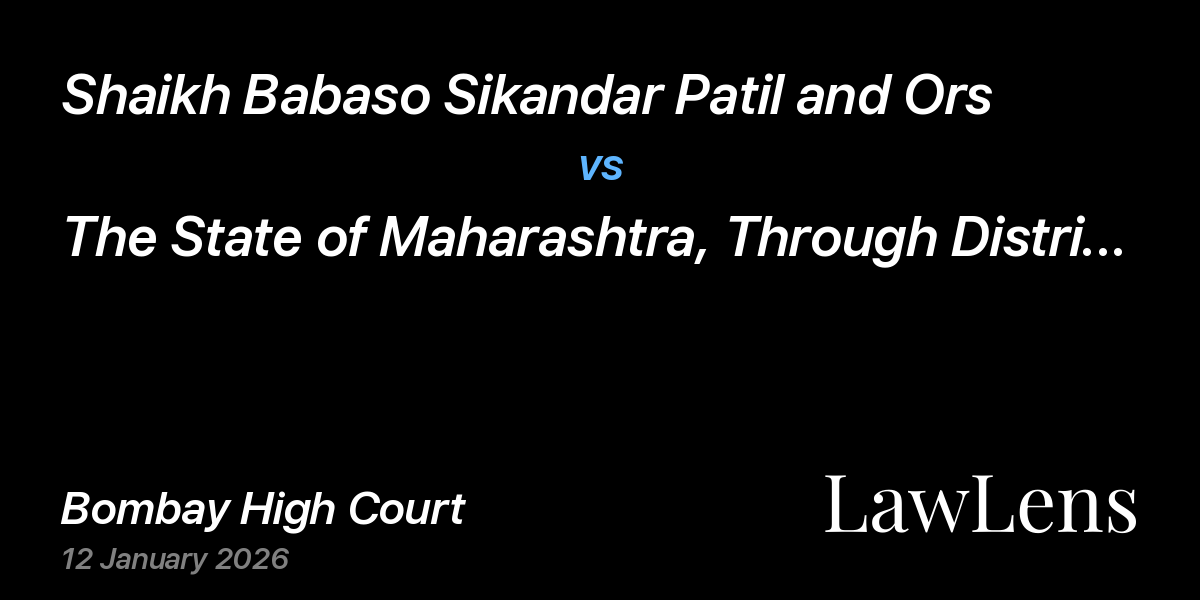 Preview image for Shaikh Babaso Sikandar Patil and Ors vs. The State of Maharashtra, Through District Child Protection Unit, Kolhapur