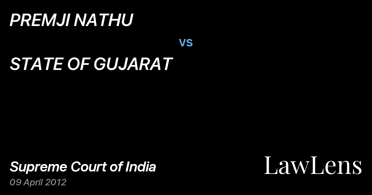 Preview image for PREMJI NATHU vs. STATE OF GUJARAT