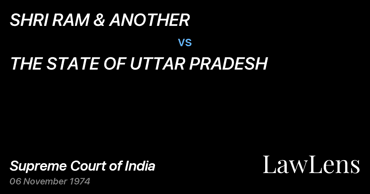 Preview image for SHRI RAM & ANOTHER vs. THE STATE OF UTTAR PRADESH