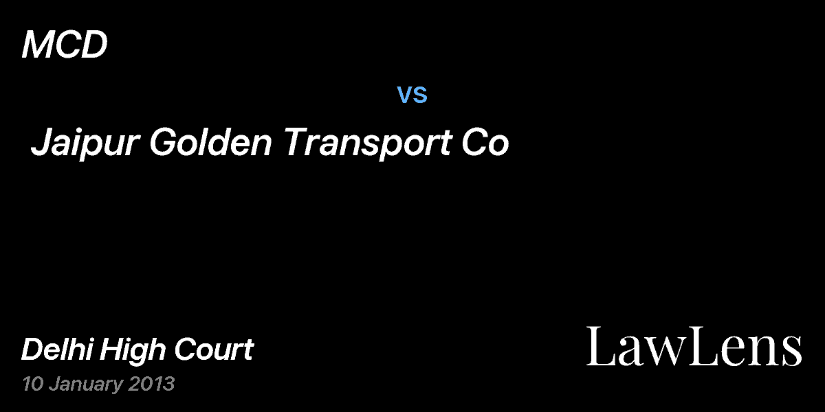 Preview image for MCD  vs.  Jaipur Golden Transport Co