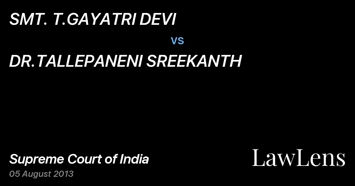 Preview image for SMT. T.GAYATRI DEVI vs. DR.TALLEPANENI SREEKANTH