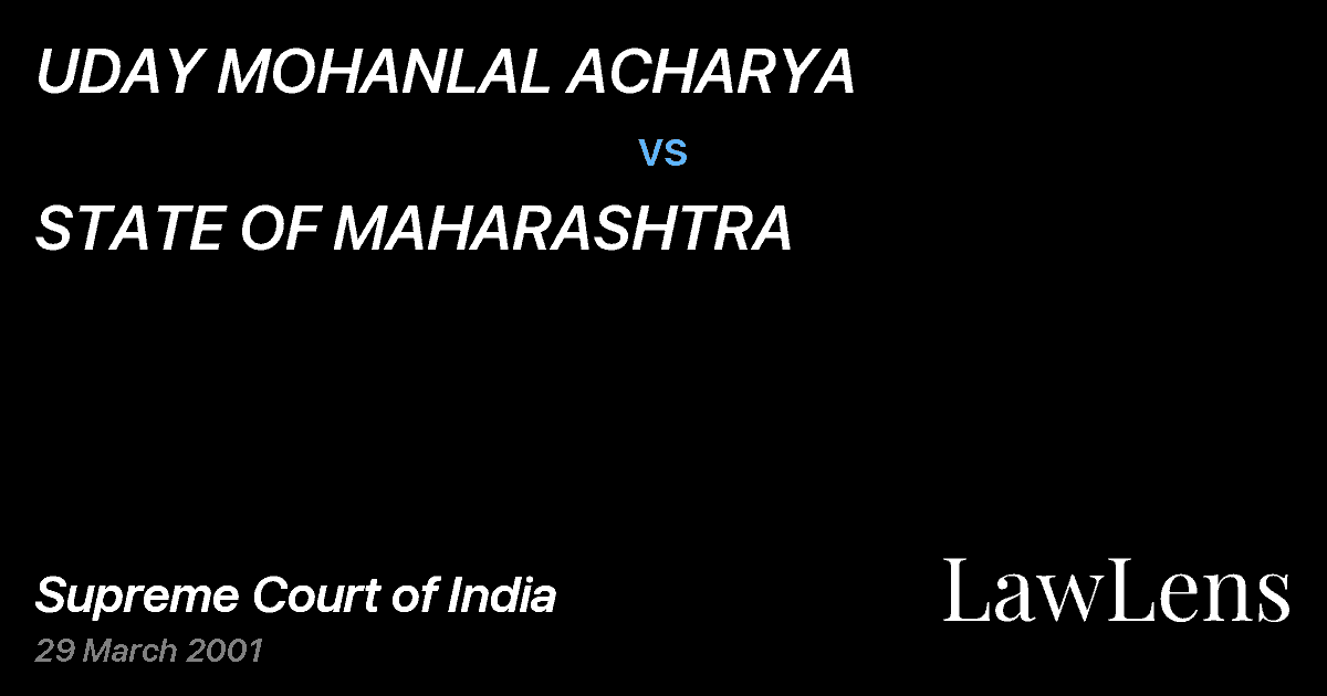 Preview image for UDAY MOHANLAL ACHARYA vs. STATE OF MAHARASHTRA