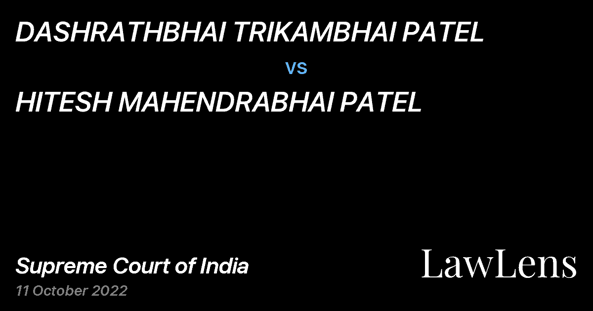 Preview image for DASHRATHBHAI TRIKAMBHAI PATEL vs. HITESH MAHENDRABHAI PATEL