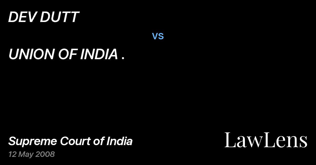 Preview image for DEV DUTT vs. UNION OF INDIA .