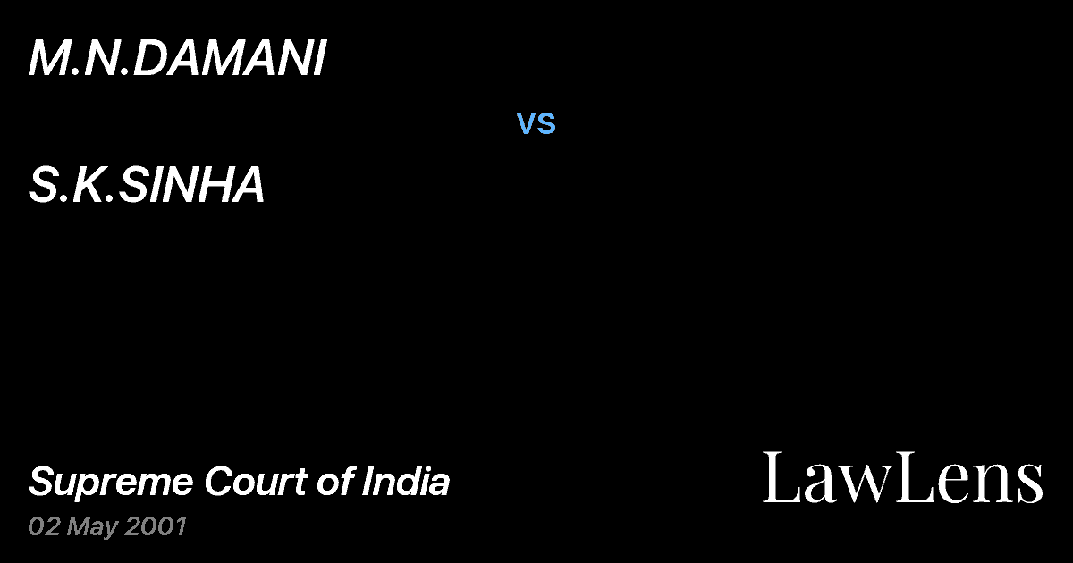 Preview image for M.N.DAMANI vs. S.K.SINHA