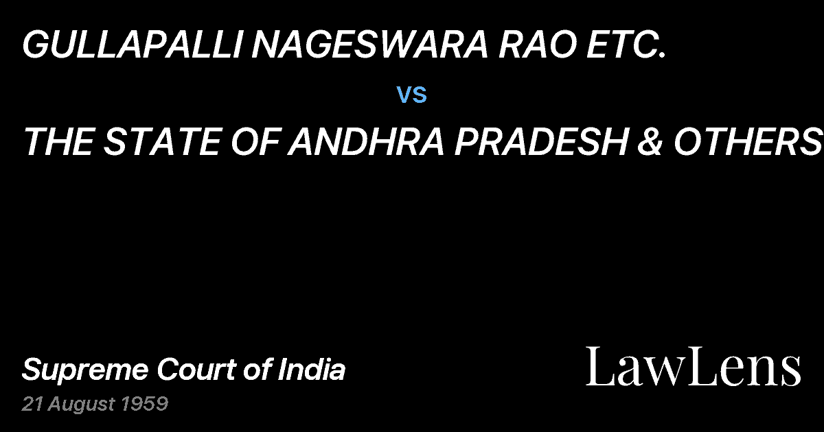 Preview image for GULLAPALLI NAGESWARA RAO ETC. vs. THE STATE OF ANDHRA PRADESH & OTHERS