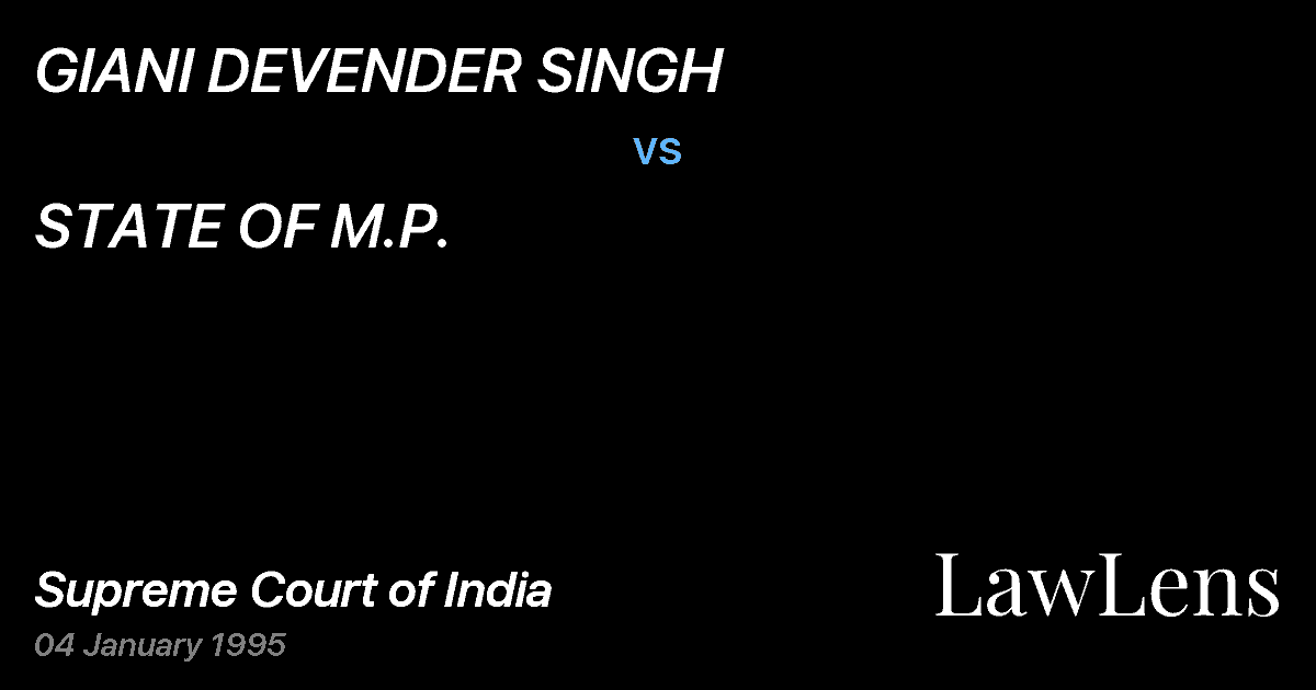 Preview image for GIANI DEVENDER SINGH vs. STATE OF M.P.