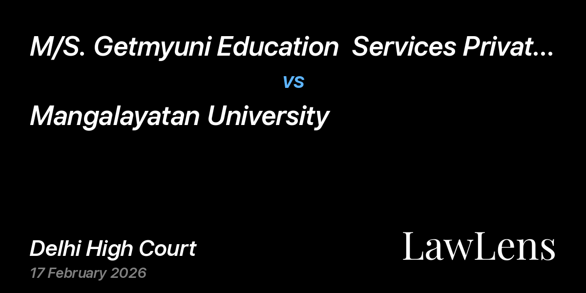 Preview image for M/S. Getmyuni Education  Services Private Limited vs. Mangalayatan University