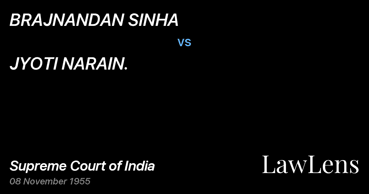 Preview image for BRAJNANDAN SINHA vs. JYOTI NARAIN.