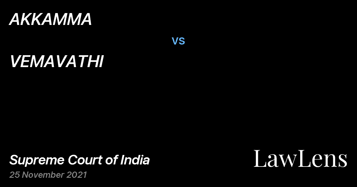 Preview image for AKKAMMA vs. VEMAVATHI