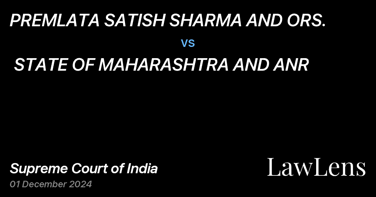Preview image for PREMLATA SATISH SHARMA AND ORS.  vs.  STATE OF MAHARASHTRA AND ANR