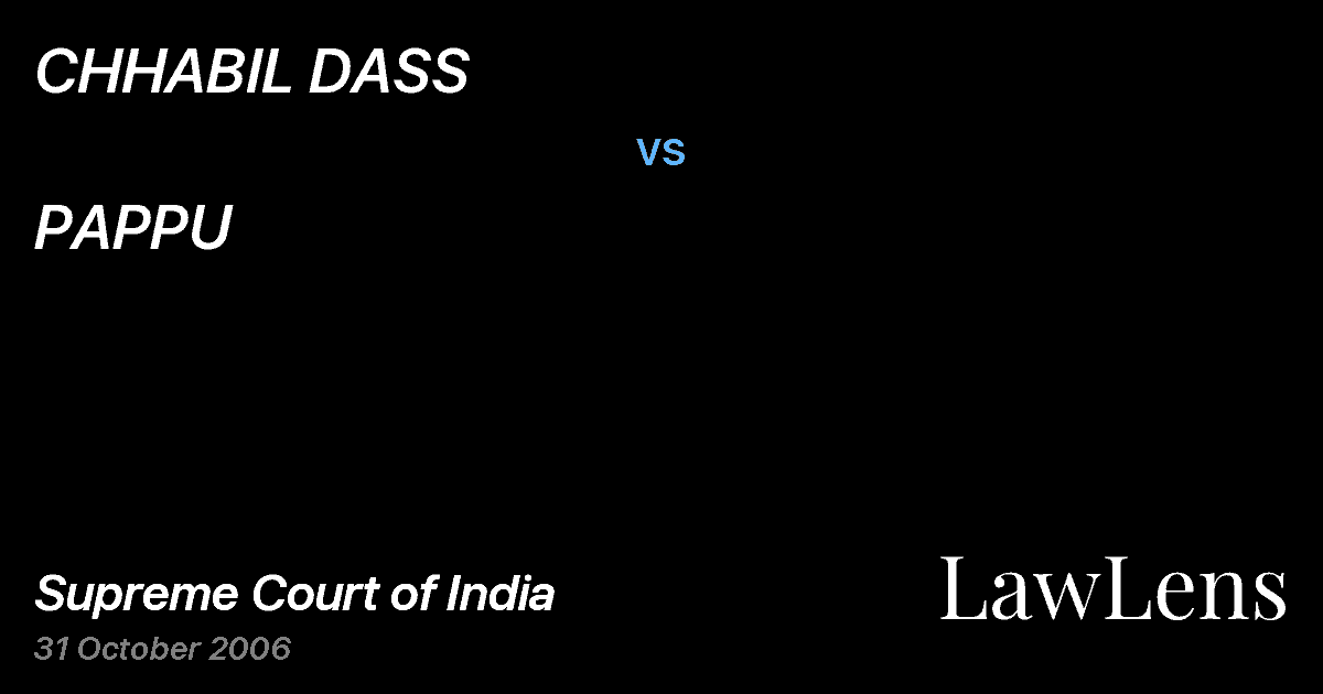 Preview image for CHHABIL DASS vs. PAPPU