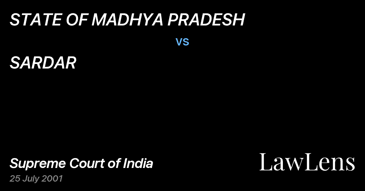 Preview image for STATE OF MADHYA PRADESH vs. SARDAR