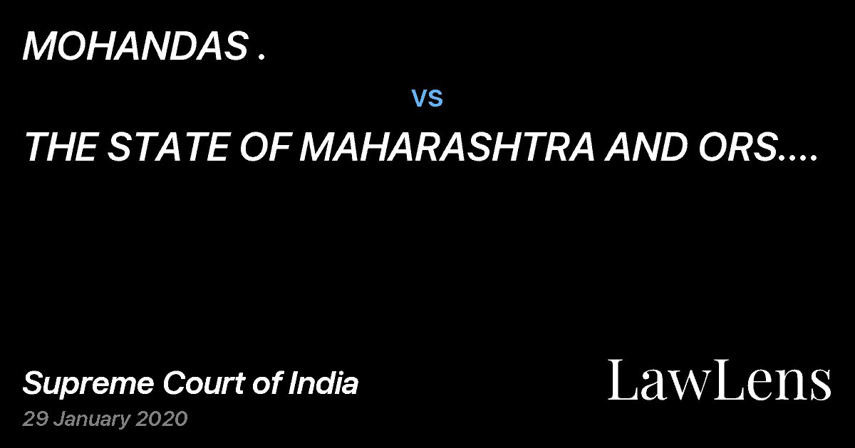 Preview image for MOHANDAS . vs. THE STATE OF MAHARASHTRA AND ORS. URBAN DEVELOPMENT DEPARTMENT THROUGH ITS SECRETARY