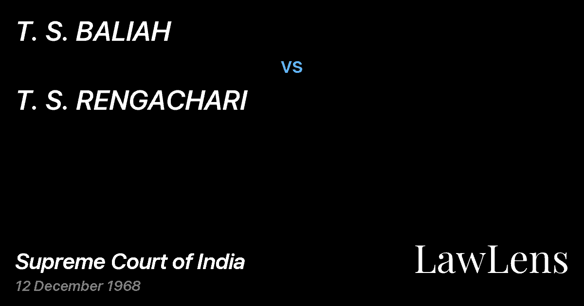 Preview image for T. S. BALIAH vs. T. S. RENGACHARI