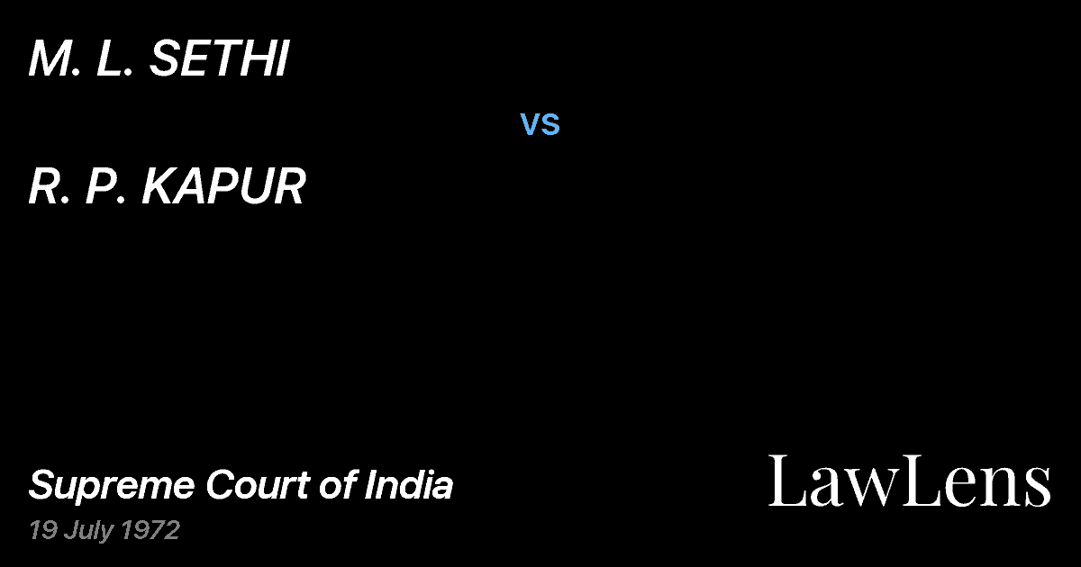 Preview image for M. L. SETHI vs. R. P. KAPUR