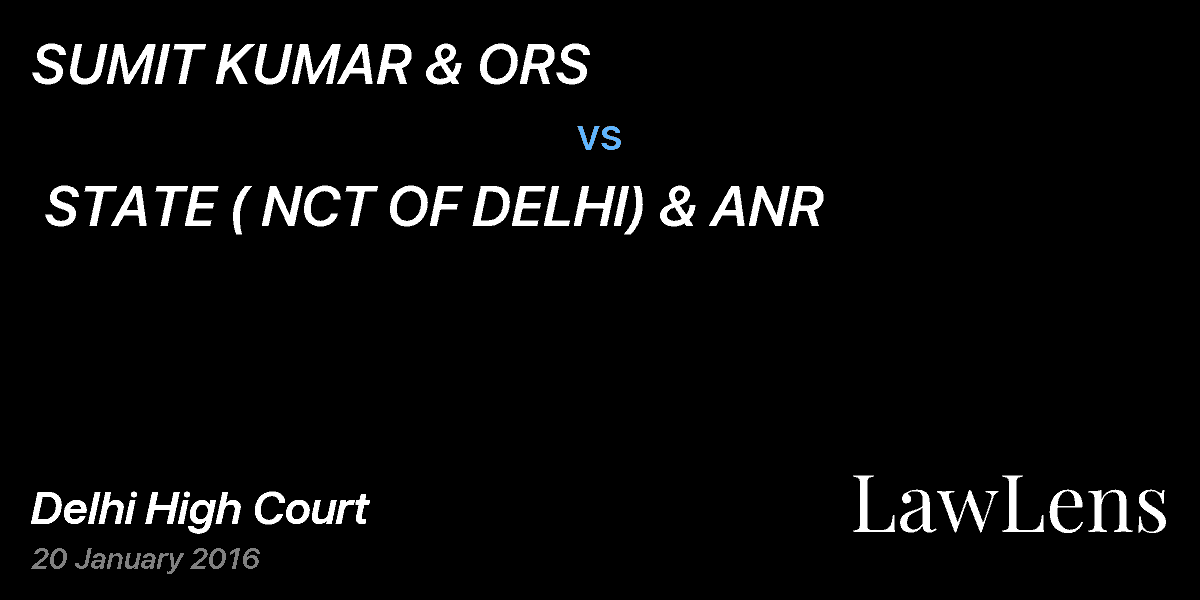 Preview image for SUMIT KUMAR & ORS  vs.  STATE ( NCT OF DELHI) & ANR