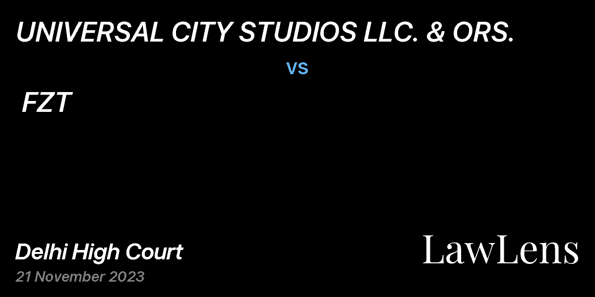Preview image for UNIVERSAL CITY STUDIOS LLC. & ORS.  vs.  FZT