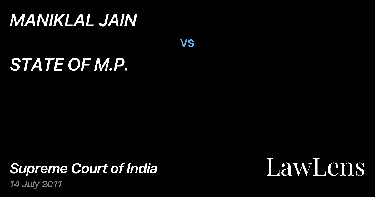 Preview image for MANIKLAL JAIN vs. STATE OF M.P.