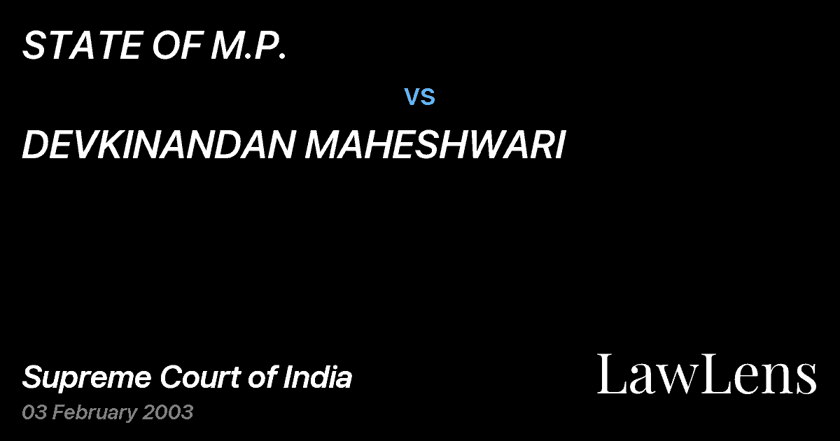 Preview image for STATE OF M.P. vs. DEVKINANDAN MAHESHWARI