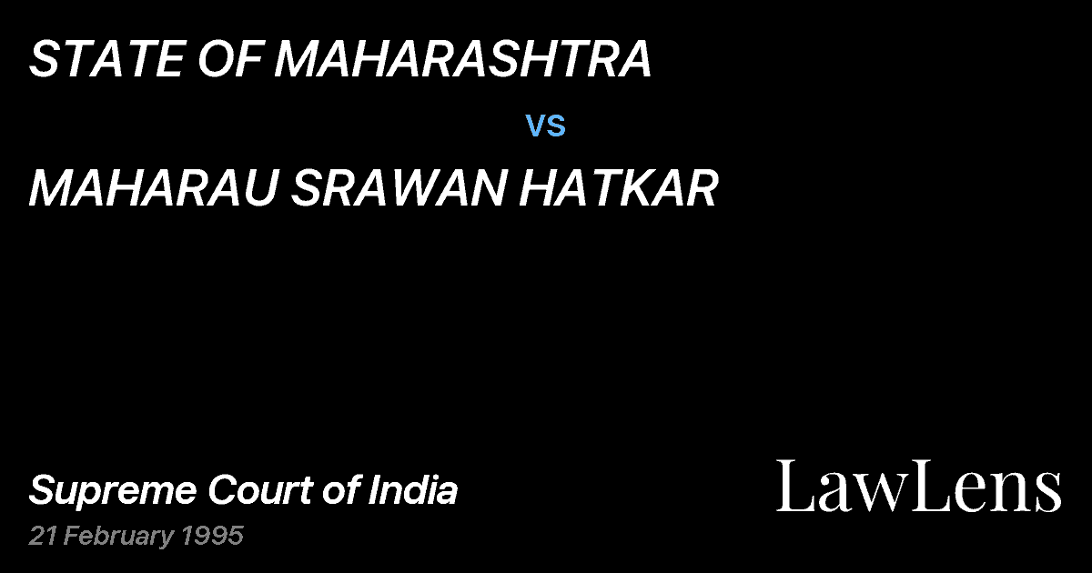 Preview image for STATE OF MAHARASHTRA vs. MAHARAU SRAWAN HATKAR