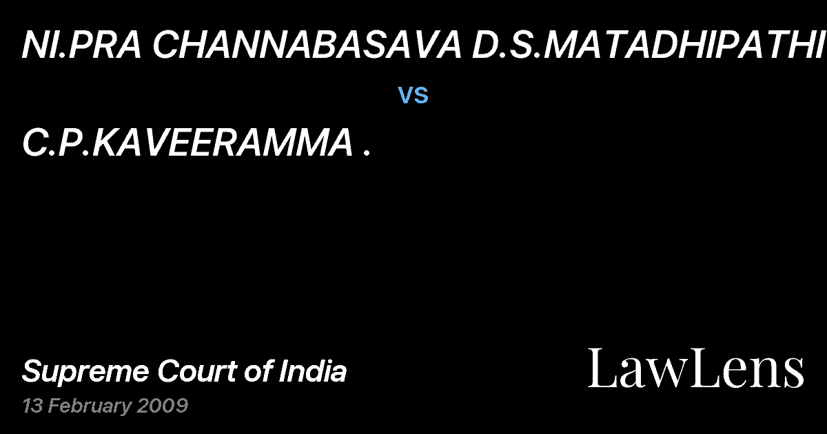 Preview image for NI.PRA CHANNABASAVA D.S.MATADHIPATHIGALU vs. C.P.KAVEERAMMA .