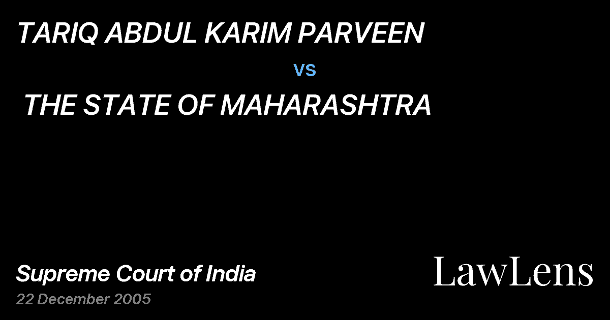 Preview image for TARIQ ABDUL KARIM PARVEEN vs. THE STATE OF MAHARASHTRA