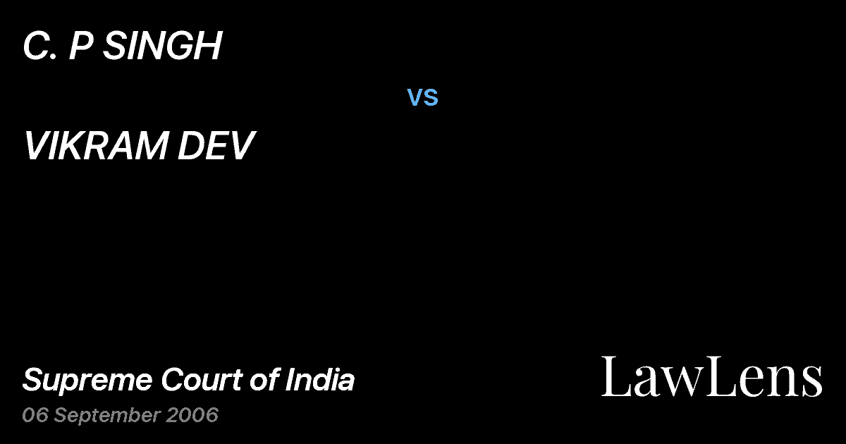 Preview image for C. P SINGH vs. VIKRAM DEV
