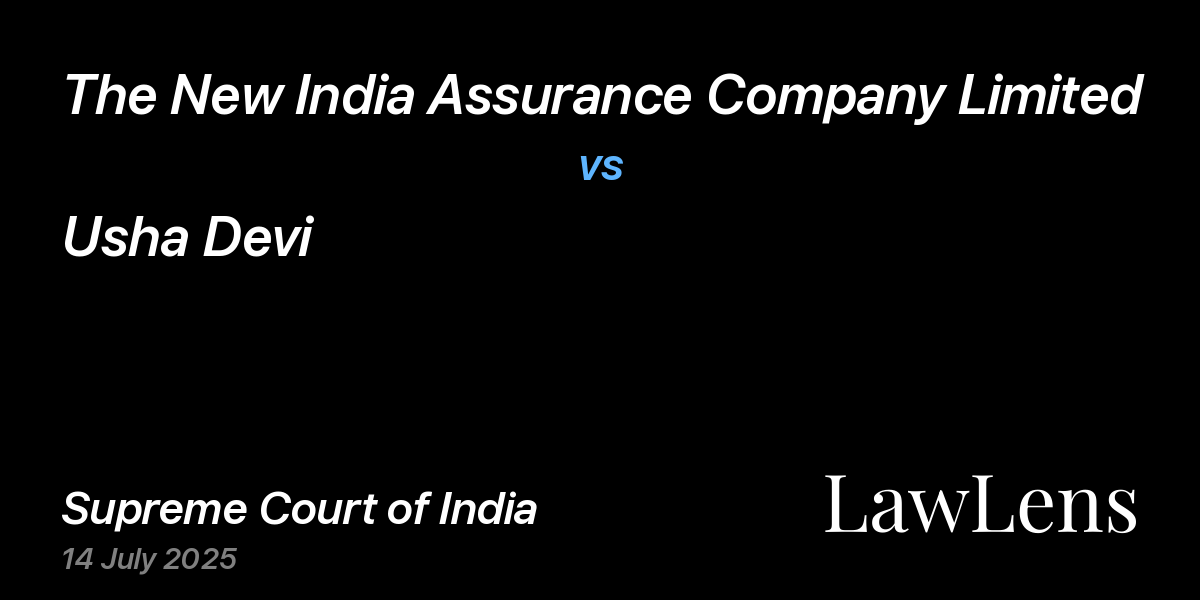 Preview image for The New India Assurance Company Limited vs. Usha Devi
