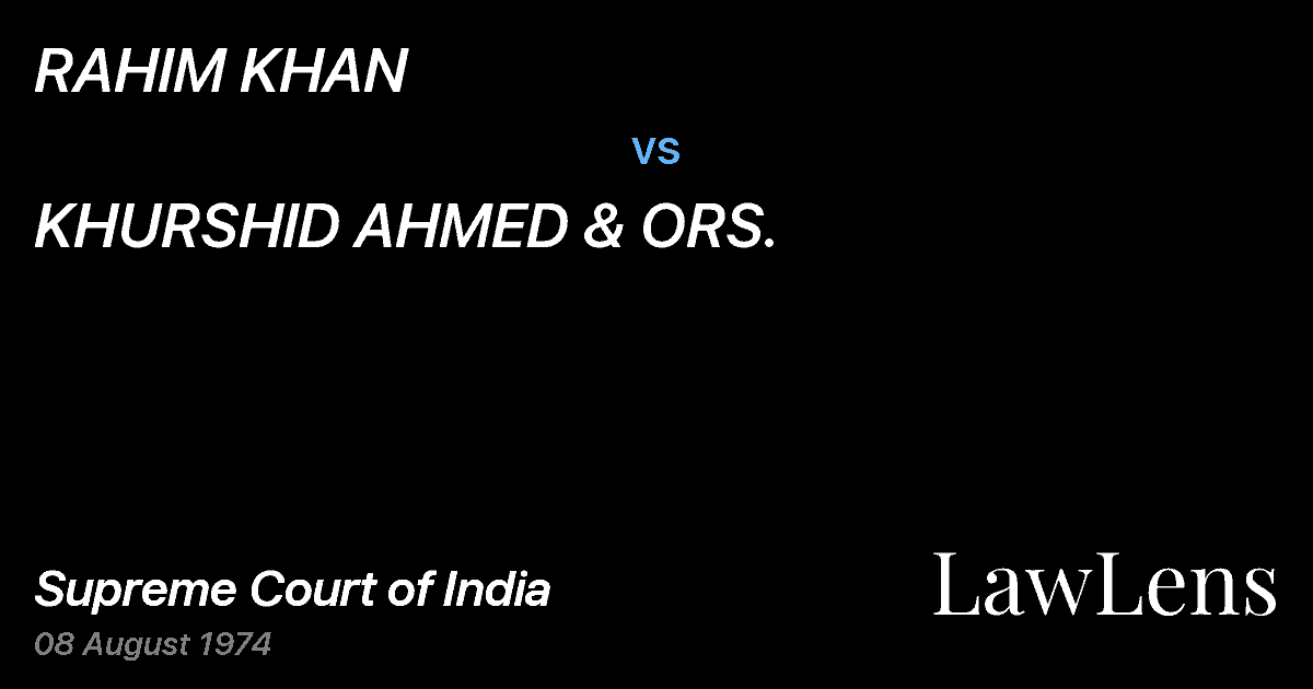 Preview image for RAHIM KHAN vs. KHURSHID AHMED & ORS.