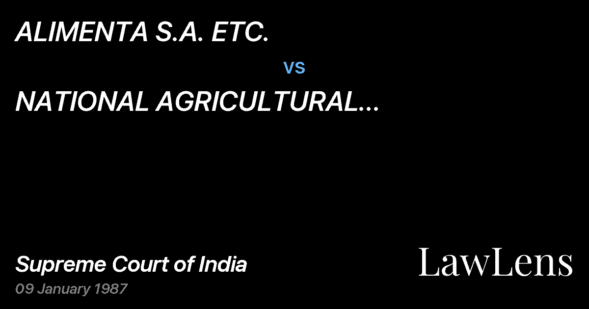 Preview image for ALIMENTA S.A. ETC. vs. NATIONAL AGRICULTURAL CO-OPERATIVEMARKETING FEDERATION OF I