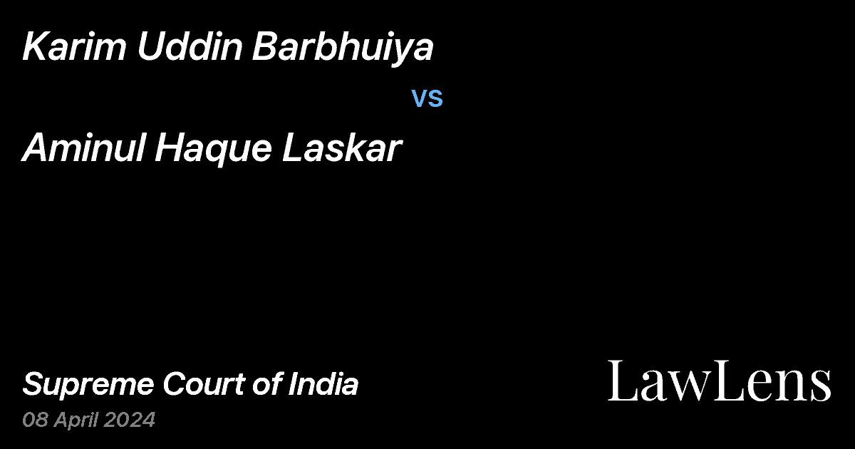 Preview image for Karim Uddin Barbhuiya vs. Aminul Haque Laskar