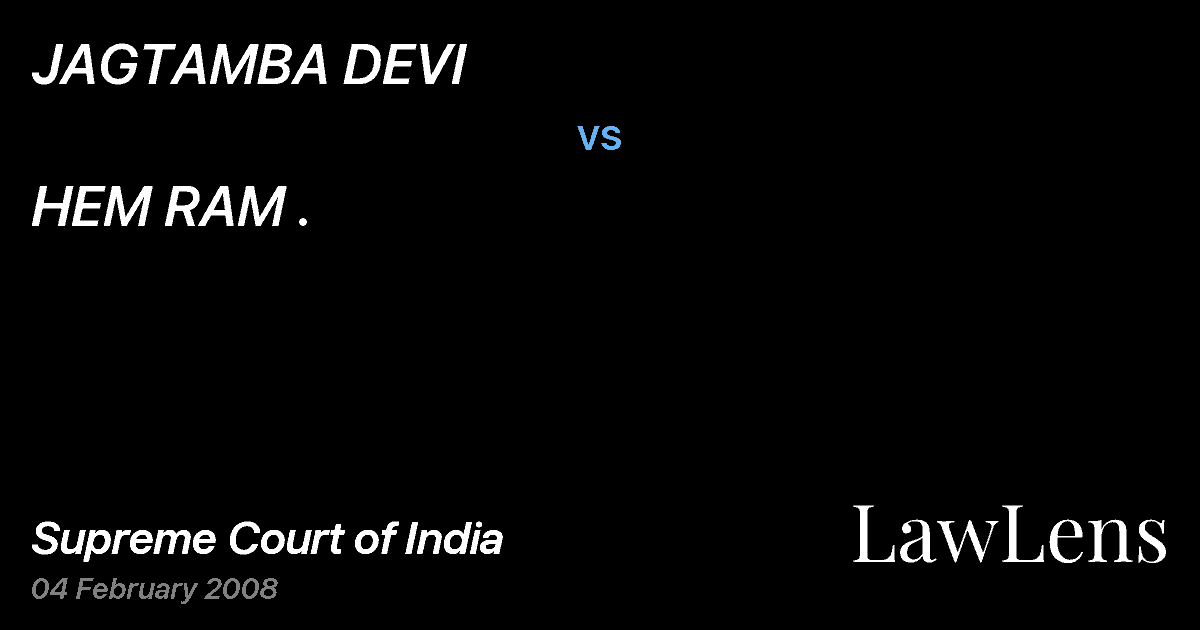 Preview image for JAGTAMBA DEVI vs. HEM RAM .