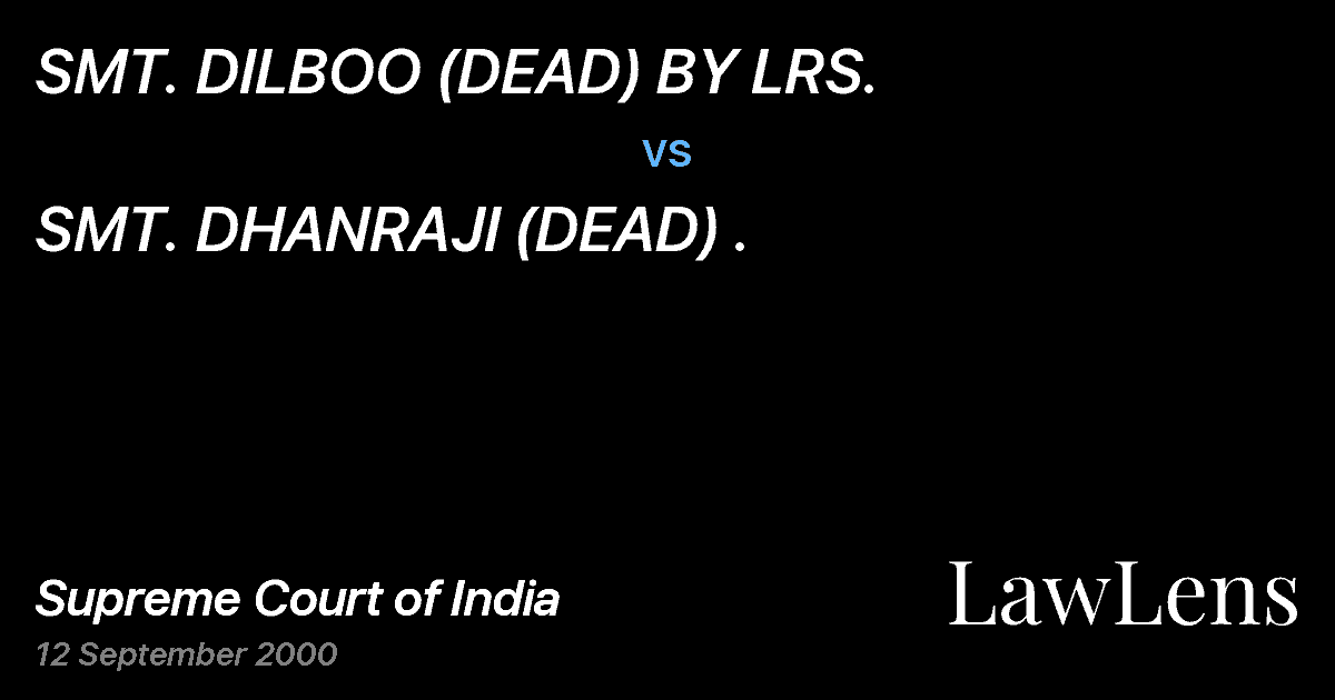Preview image for SMT. DILBOO (DEAD) BY LRS. vs. SMT. DHANRAJI (DEAD) .