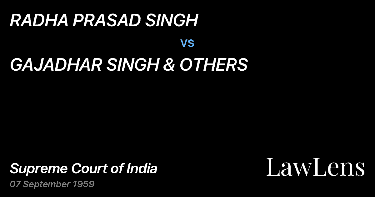 Preview image for RADHA PRASAD SINGH vs. GAJADHAR SINGH & OTHERS