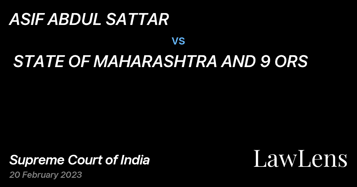 Preview image for ASIF ABDUL SATTAR vs. STATE OF MAHARASHTRA AND 9 ORS