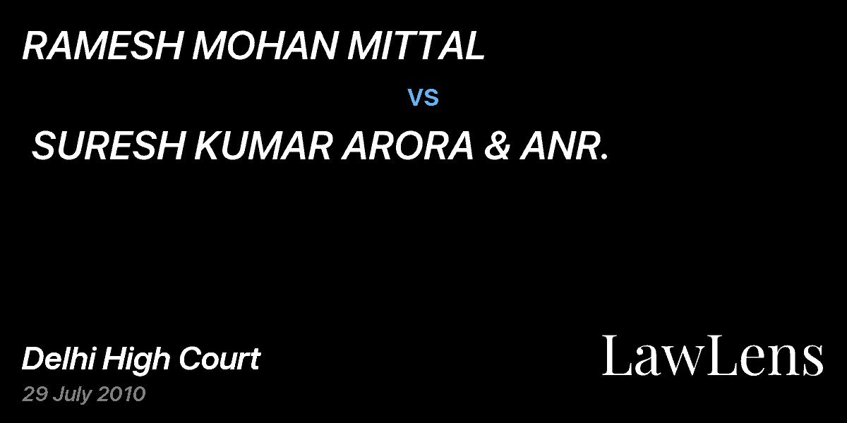 Preview image for RAMESH MOHAN MITTAL  vs.  SURESH KUMAR ARORA & ANR.