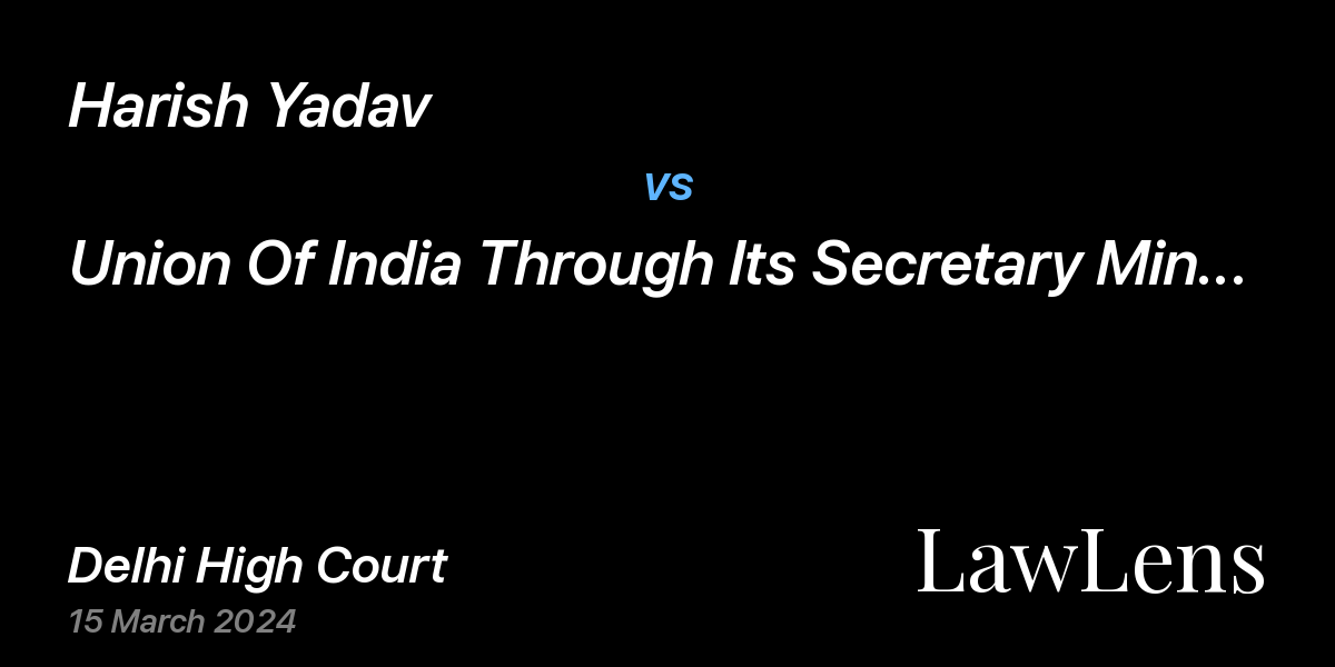 Preview image for Harish Yadav vs. Union Of India Through Its Secretary Ministry Of Home Affairs Dte General Border Security Force & Anr.